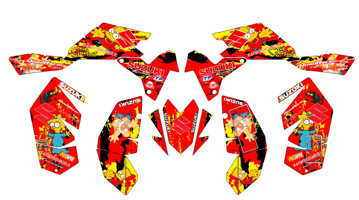 Suzuki LTR 450 Graphics-Full Coverage Red – Krazygraphics.com